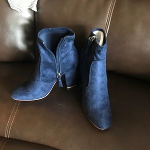 Navy blue suede shoes